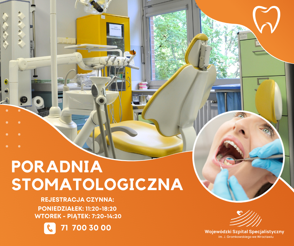 napis poradnia stomatologiczna zdjęcie fotela dentystycznego